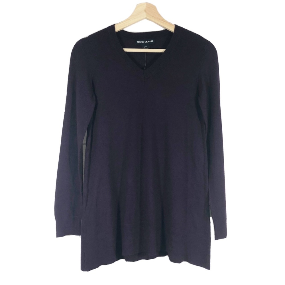 NWT DKNY Pullover Sweater Top Long Sleeves Purple Sz S